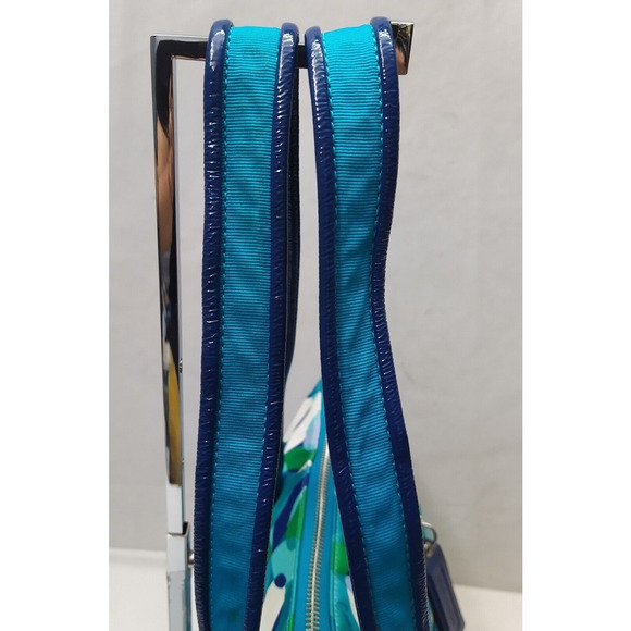 Coach Poppy Multicolor Canvas Leather Trim Zipper Pocket Tote Shoulder Bag - Picture 8 of 16